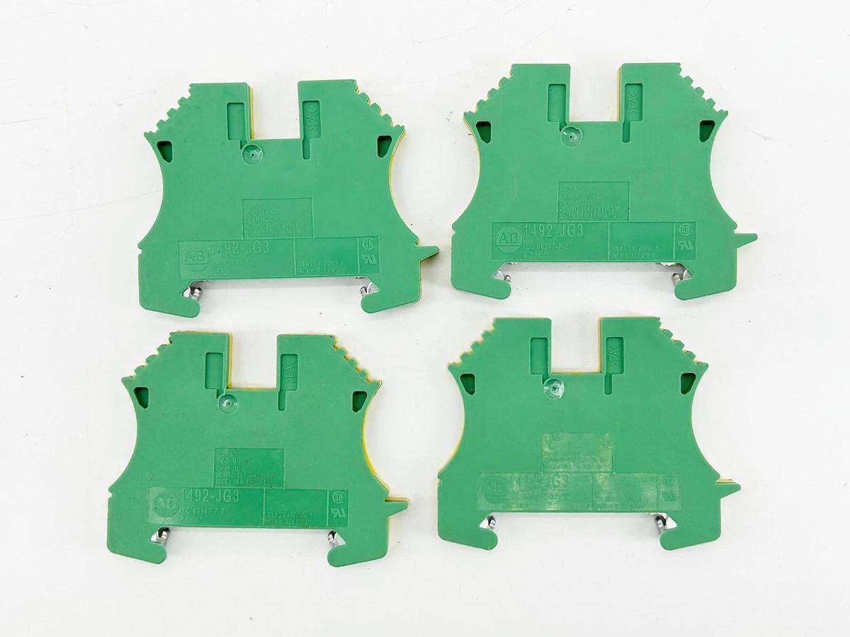 New Lot of 4 Allen Bradley 1492-JG3 Terminal Block 1P Screw Connection - No Box