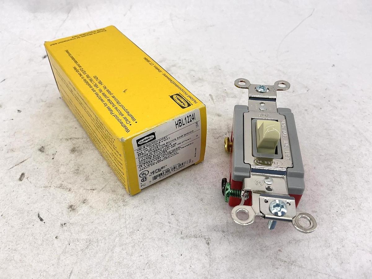 New Hubbell HBL1224I Switch Ivory Nylon Toggle 4-Way 20A 120-277VAC