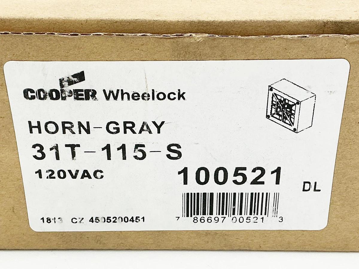 New Cooper Wheellock 31T-115-S Alarm Horn 120V 160mA 100521