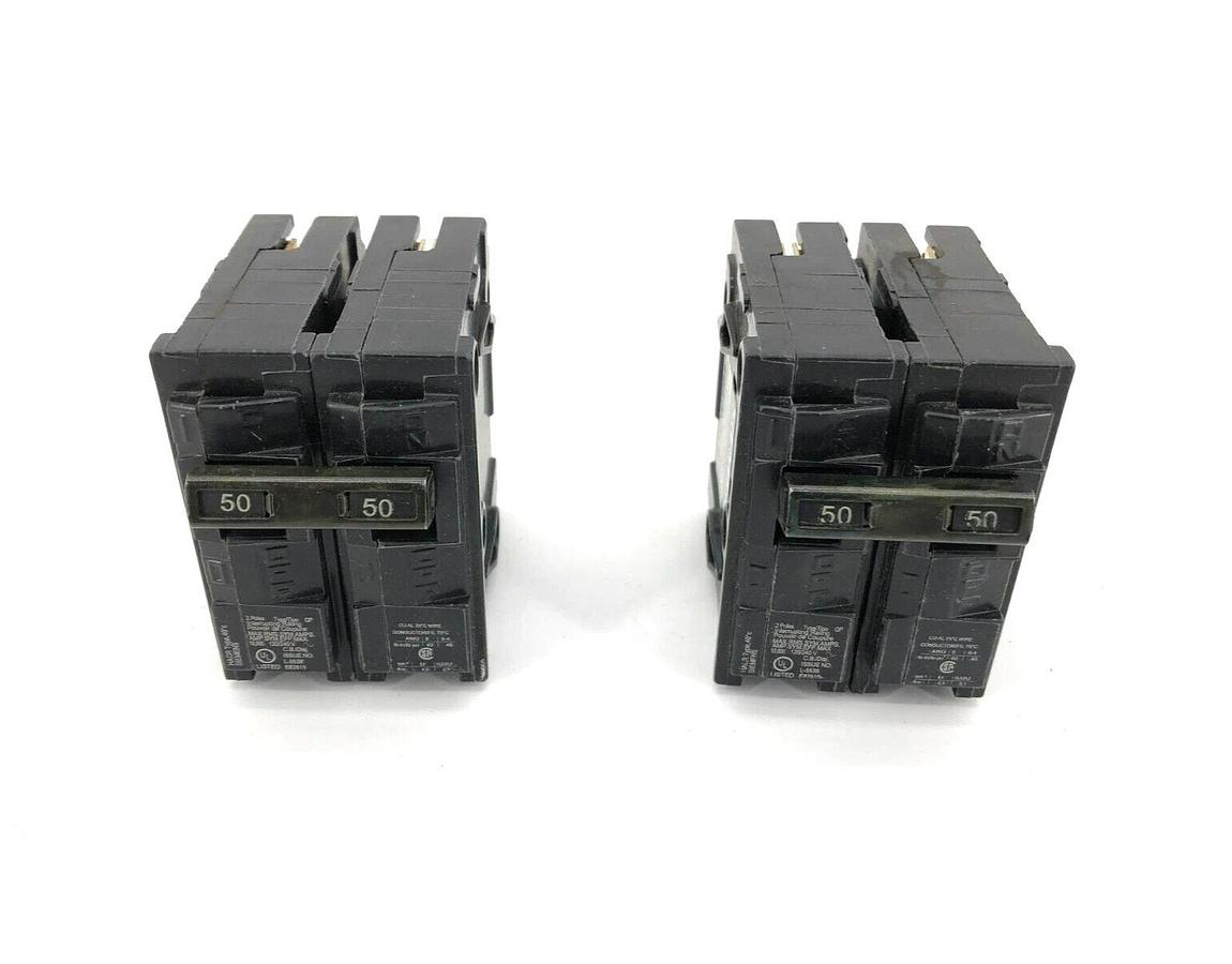 Lot of 2 New Siemens Q250 Circuit Breakers, 50 A, 2 Pole