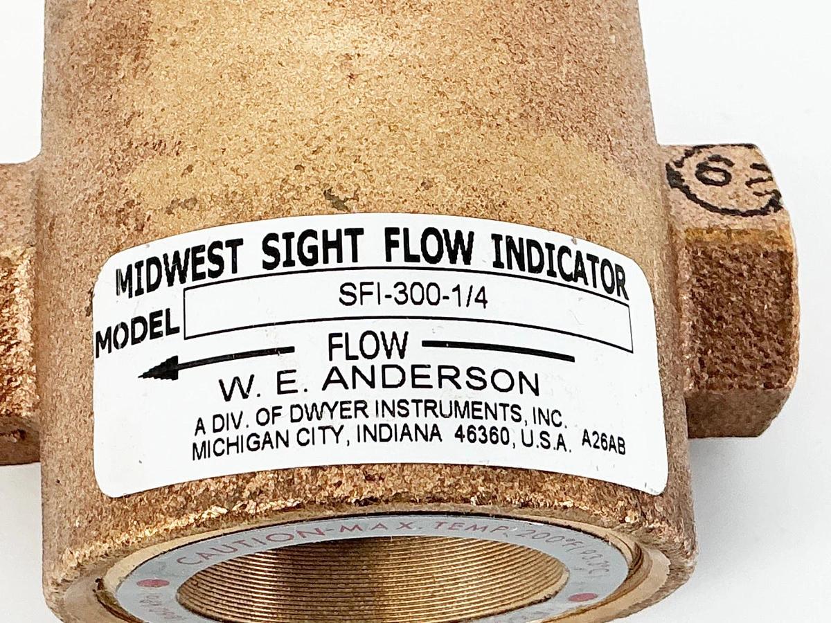 New Midwest SFI-300-1/4 Sight Flow Indicator 125PSIG 200F