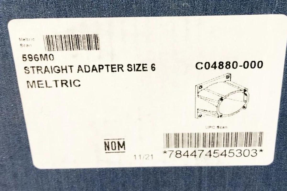 New Meltric 596M0 Straight Adapter Size 6 Painted Aluminum - No Hardware