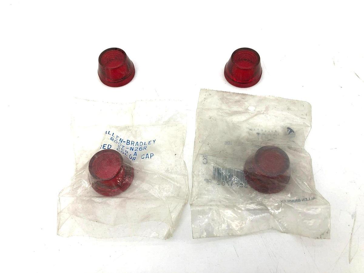 Lot of 5 New Allen Bradley 800T-N26R Pilot Light Lenses Red