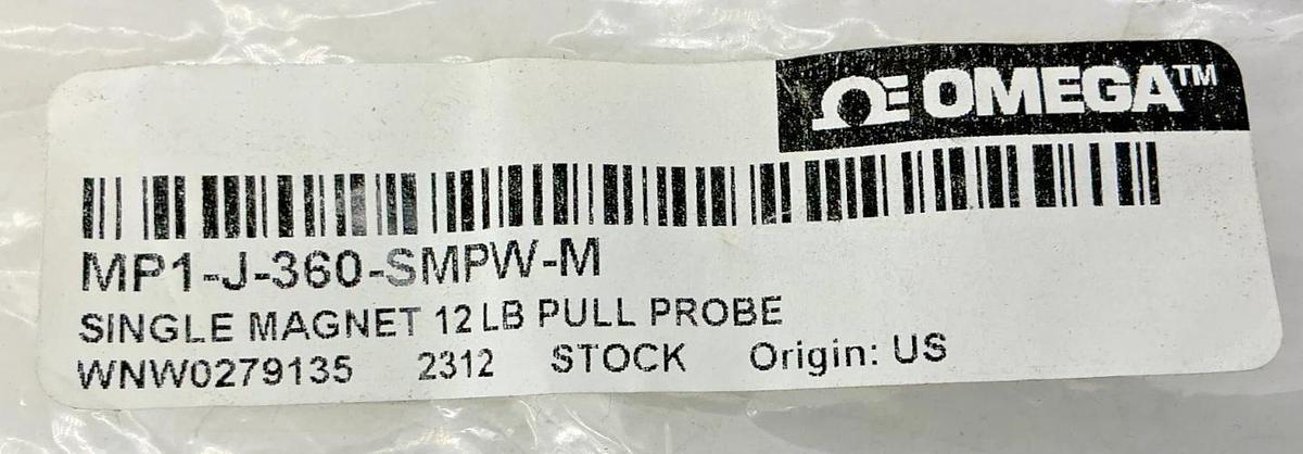 New Omega MP1-J-360-SMPW-M Single Magnet 12lb Pull Probe 2-Pin 1m/40inch Cable