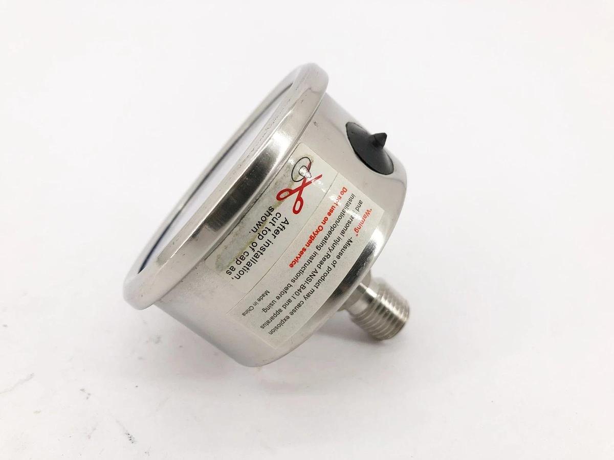 New Trerice D83SS2502BA100 Pressure Gauge D83SS 2.5" -100psi 1/4" NPT Back