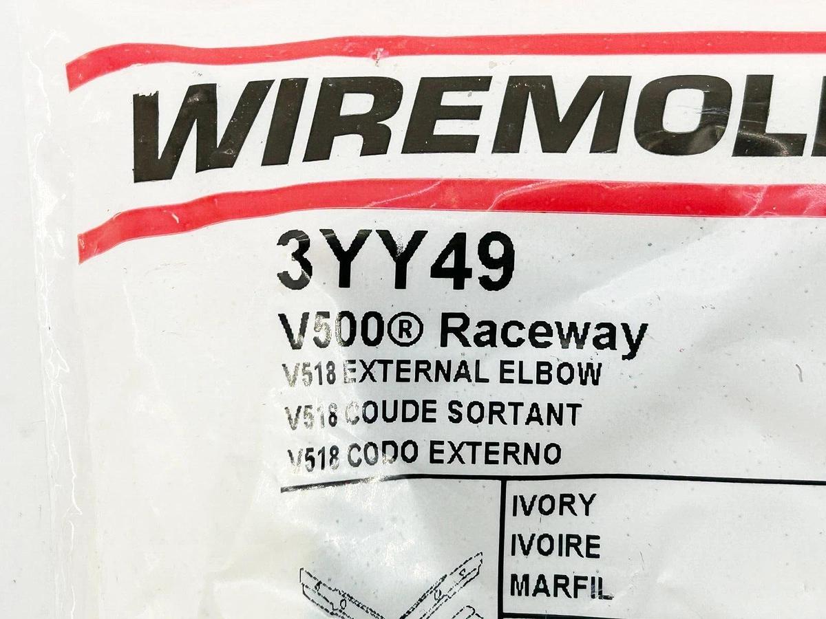 New Lot of 6 Wiremold 3YY49 V500 Raceway V518 External Elbow
