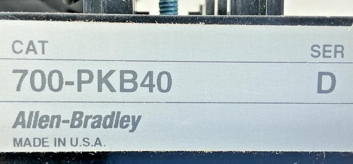 New Allen Bradley 700-PKB40 Ser D Type PK Second Deck 4NO 0NC 4P 20A 700PKB40