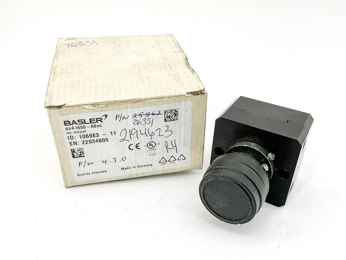 New Basler 106983-11 Camera Mount/ Lens DaA1600-60UC Fujinon HF12.5HA-1B