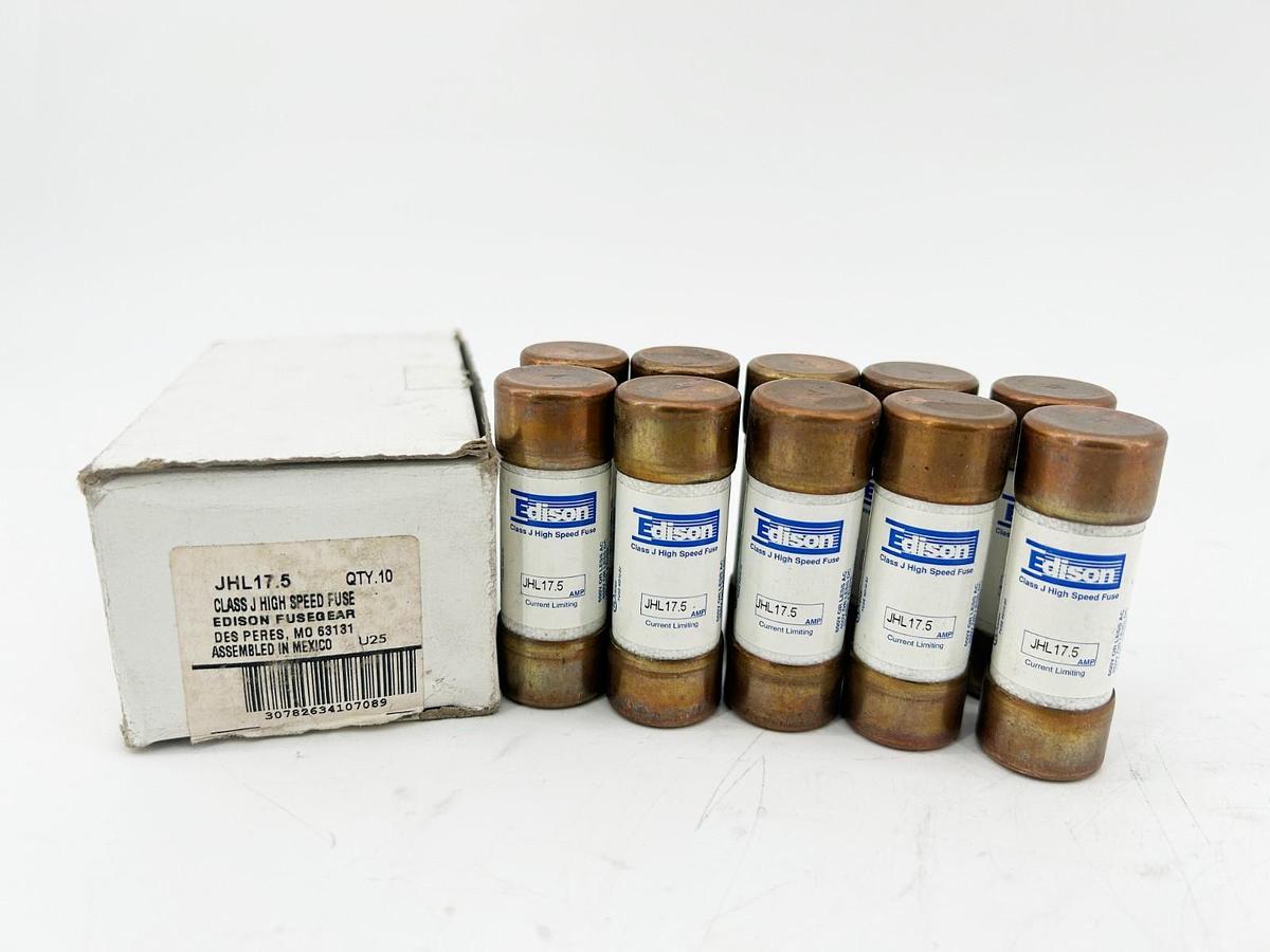 New Box of 10 Edison JHL17.5 Current Limiting Highspeed Fuse 17.5A 600V Class J
