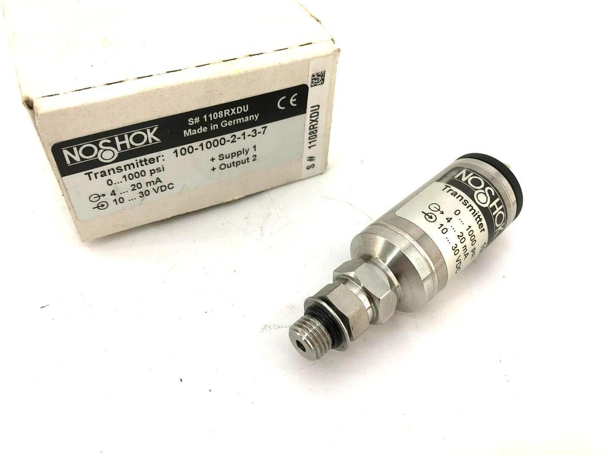 NoShok 100-1000-2-1-3-7 Current Output Pressure Transmitter 0-1000psi 10-30VDC
