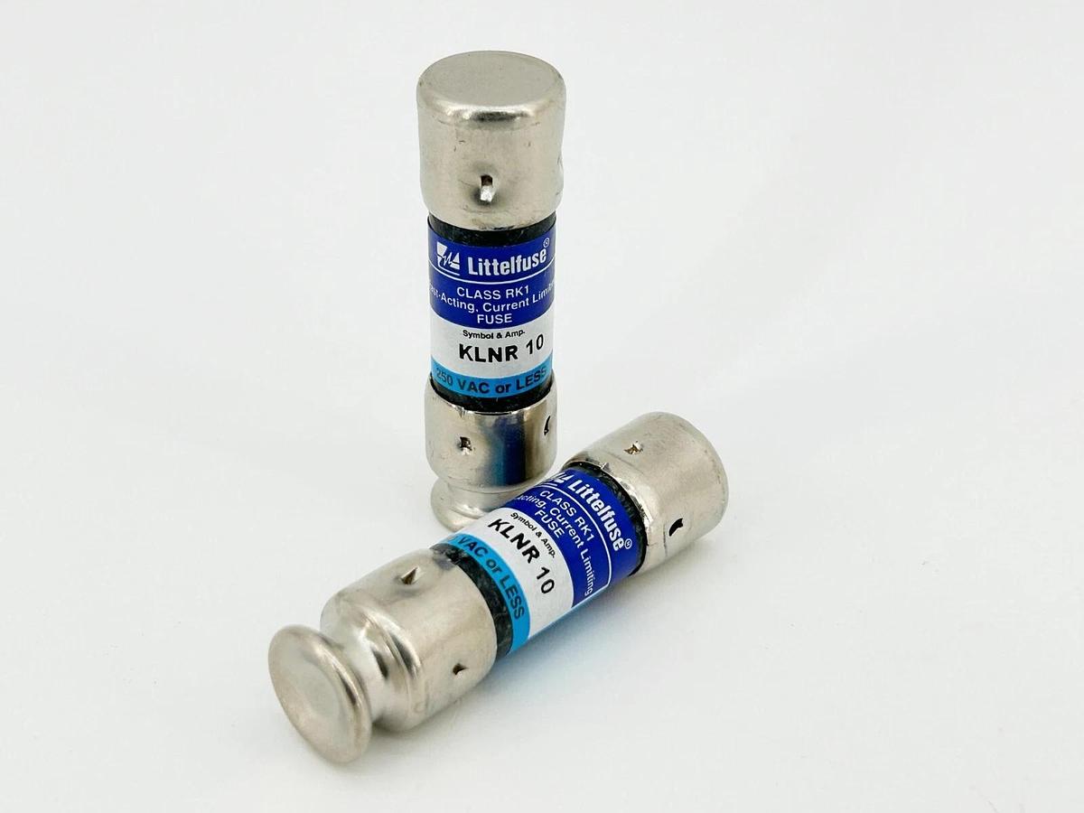 New Lot of 2 Littelfuse KLNR-10 Fast Acting Current Limiting Fuse 10A 250V RK1