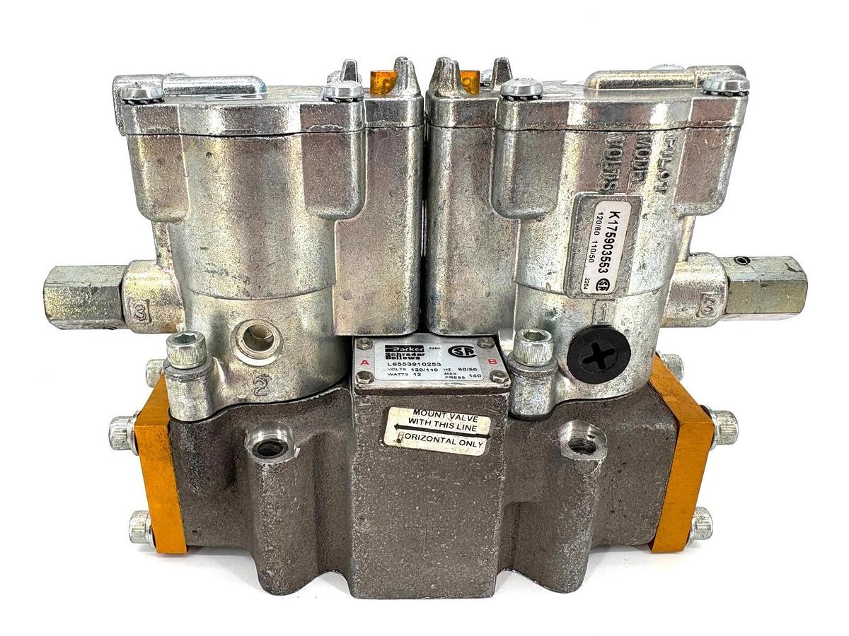 New Parker L6553910253 Pneumatic Solenoid Valve 110/120V Coil - No Box or Gasket