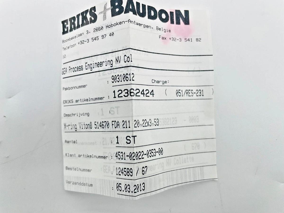 Lot of 13 New Eriks + Baudoin Viton O-Rings 12362389 12362311 12362316 12362424