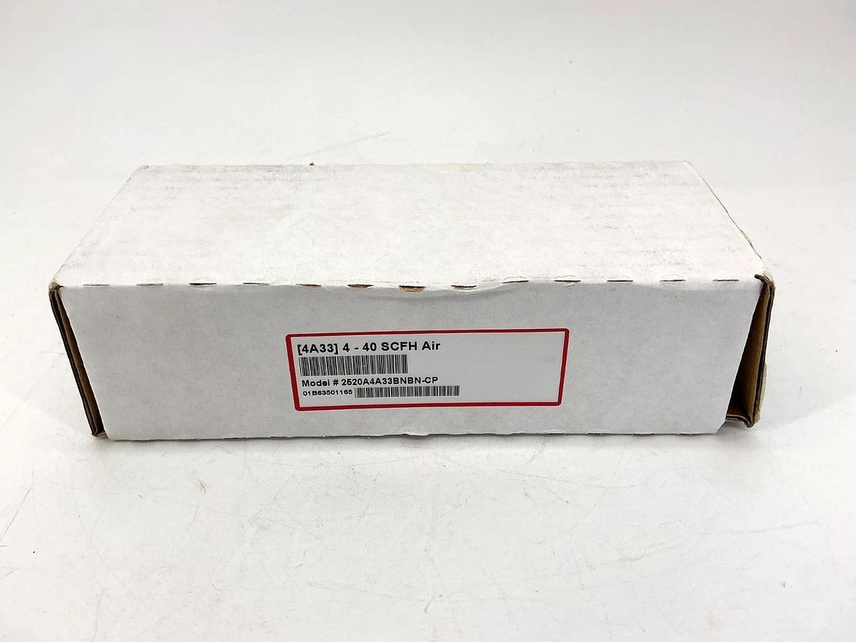 New Cole Parmer 32458-16 Flowmeter 4-40SCFH Air Acrylic Body 2520A4A33BNBN-CP