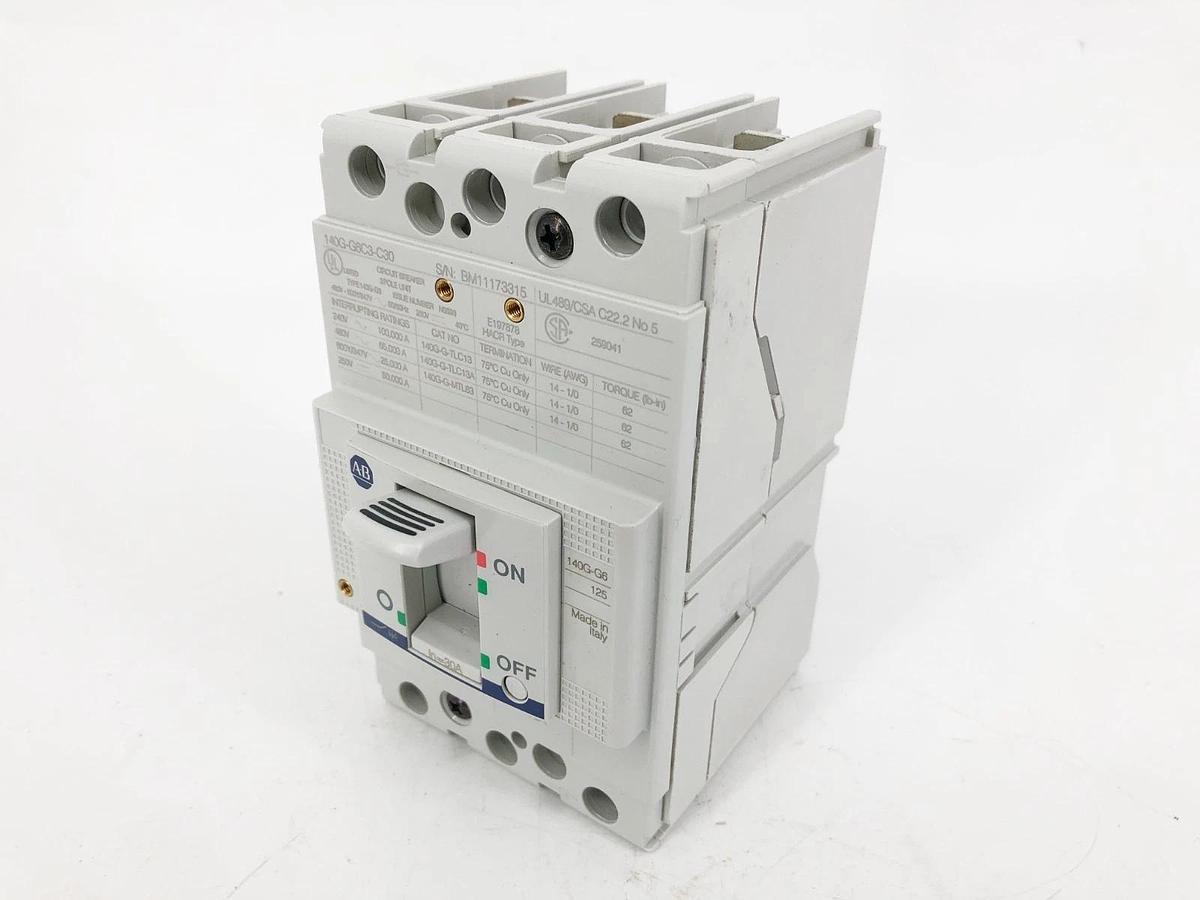New Allen Bradley 140G-G6C3-C30 Ser. A Circuit Breaker 30A 480V-600Y/347V