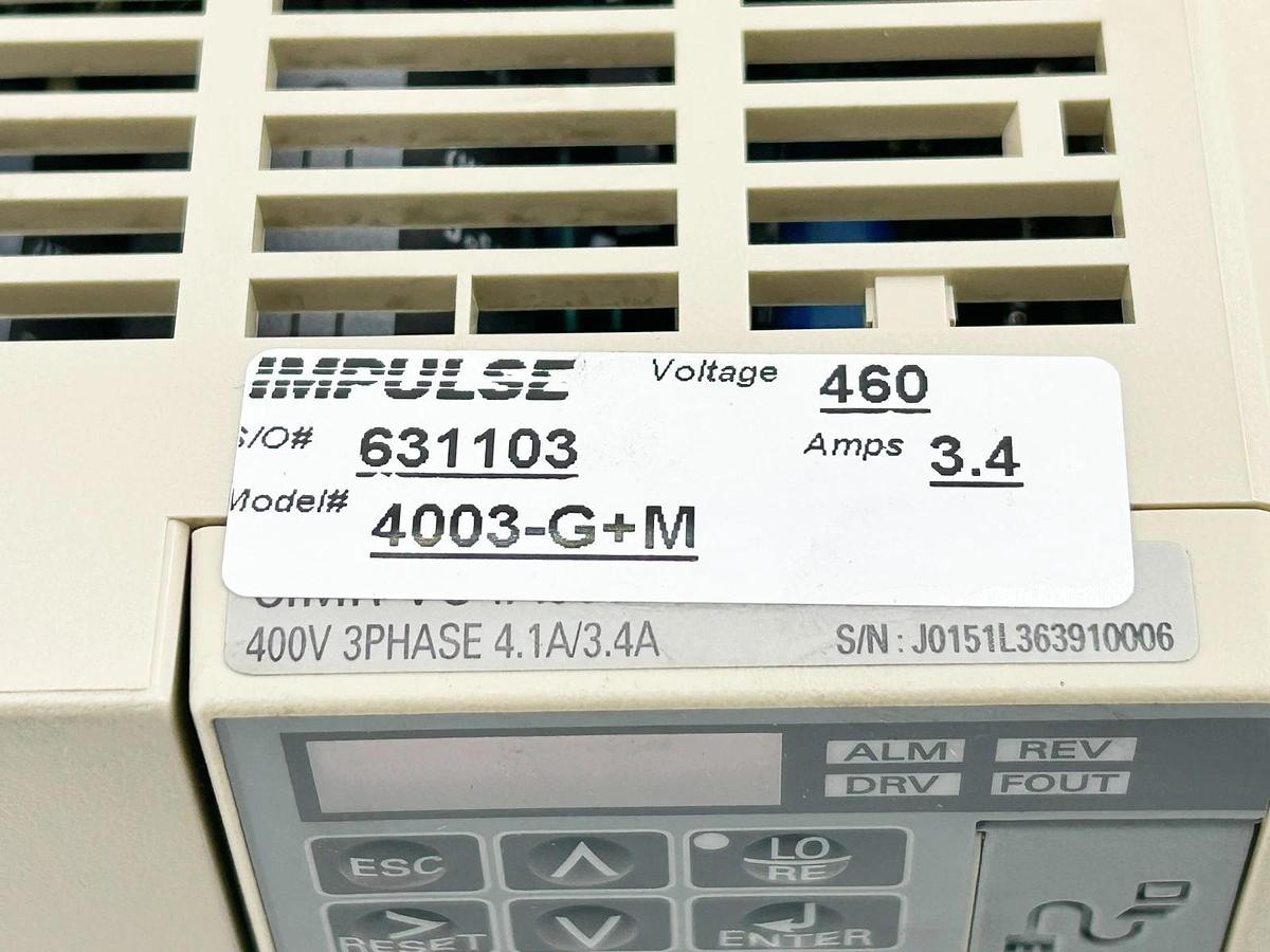 New Magnetek Impulse 4003-G+M AC Drive 144-25012 Yaskawa CIMR-VU4A0004BAA 480V