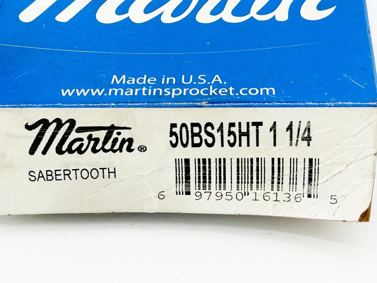 New Martin 50BS15HT1-1/4 Sabertooth Sprocket 1.2500 Bore 15 Tooth Steel
