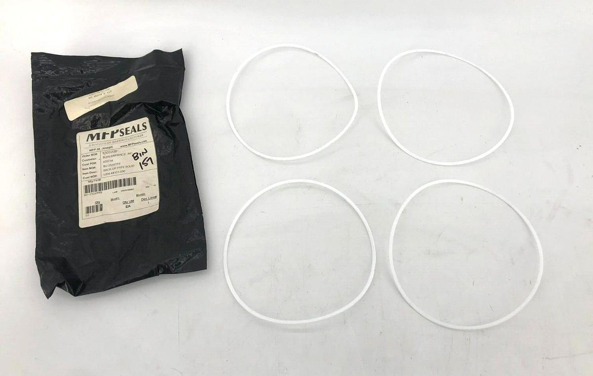 Lot of 4 New Martin Fluid Power BU-252STFE O-Rings BACK-UP PTFE SOLID
