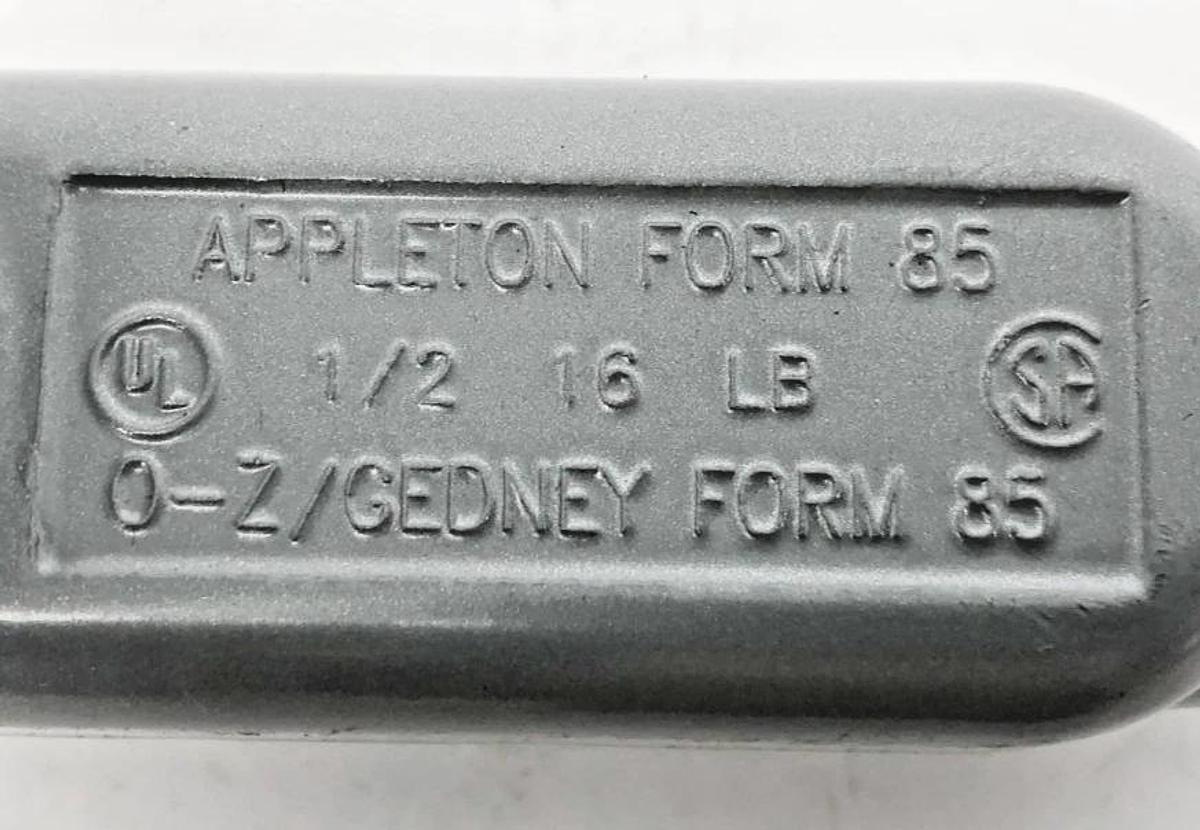 Lot of 2 New Appleton LB50-A Aluminum Conduit Bodies 1/2” Form 85 16 LB - No Box