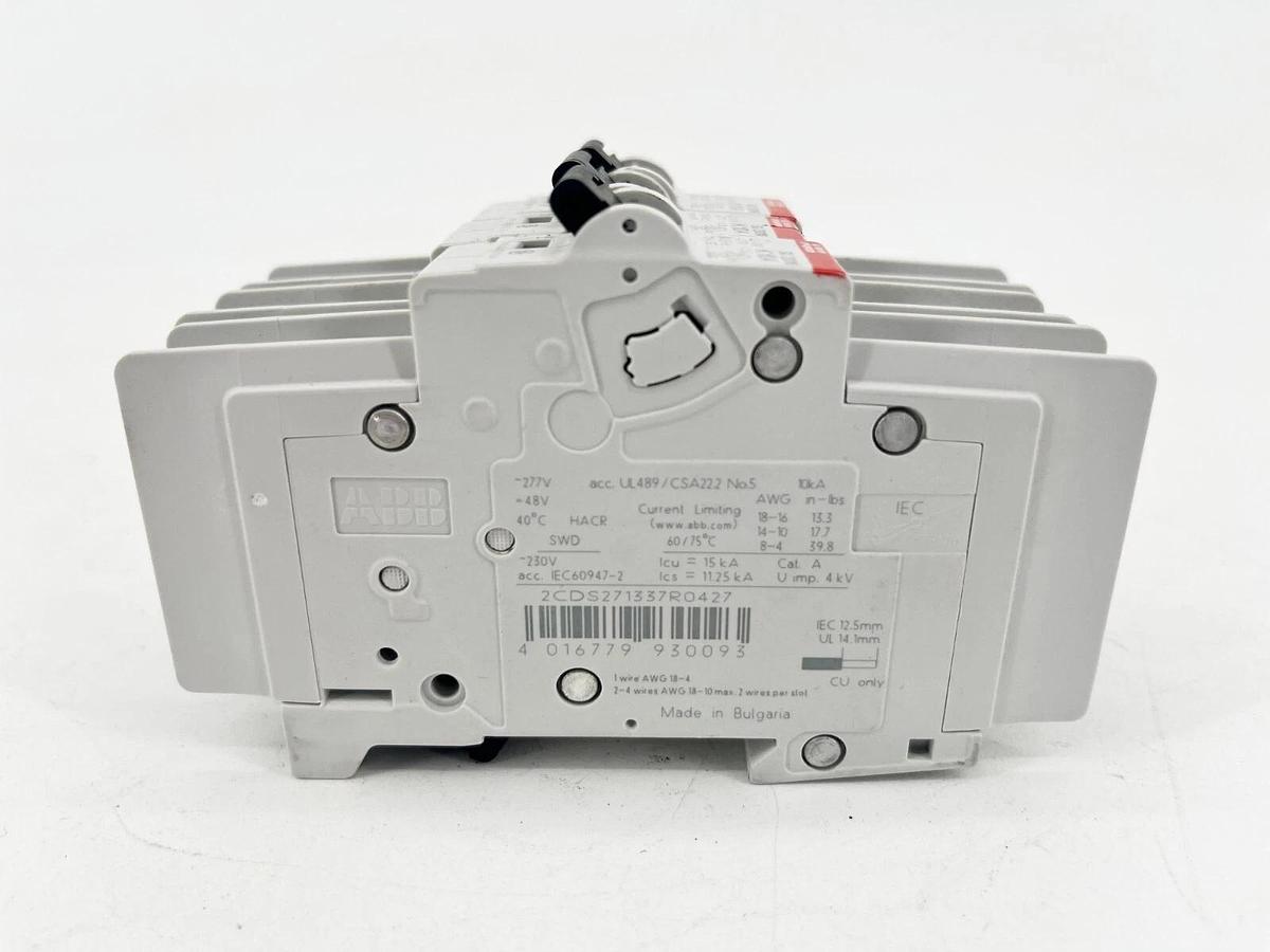 Used Lot of 3 ABB SU201M-K10 Miniature Circuit Breakers 10A 277V 1P