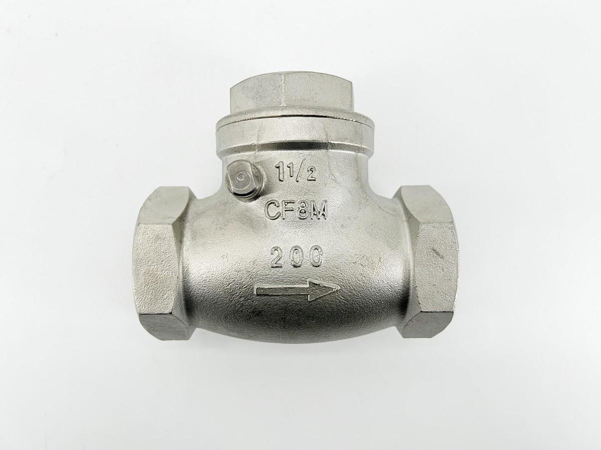 New FNW 1-1/2" Swing Check Valve CF8M 200WP Stainless Steel
