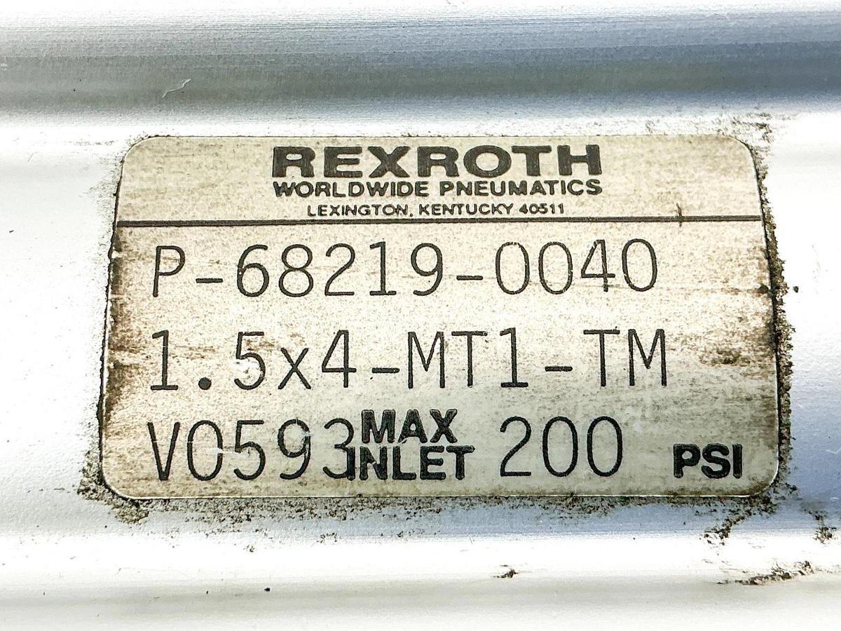 Used Rexroth P-68219-0040 Pneumatic Cylinder 200PSI 1.5" Bore 4" Stroke V0593