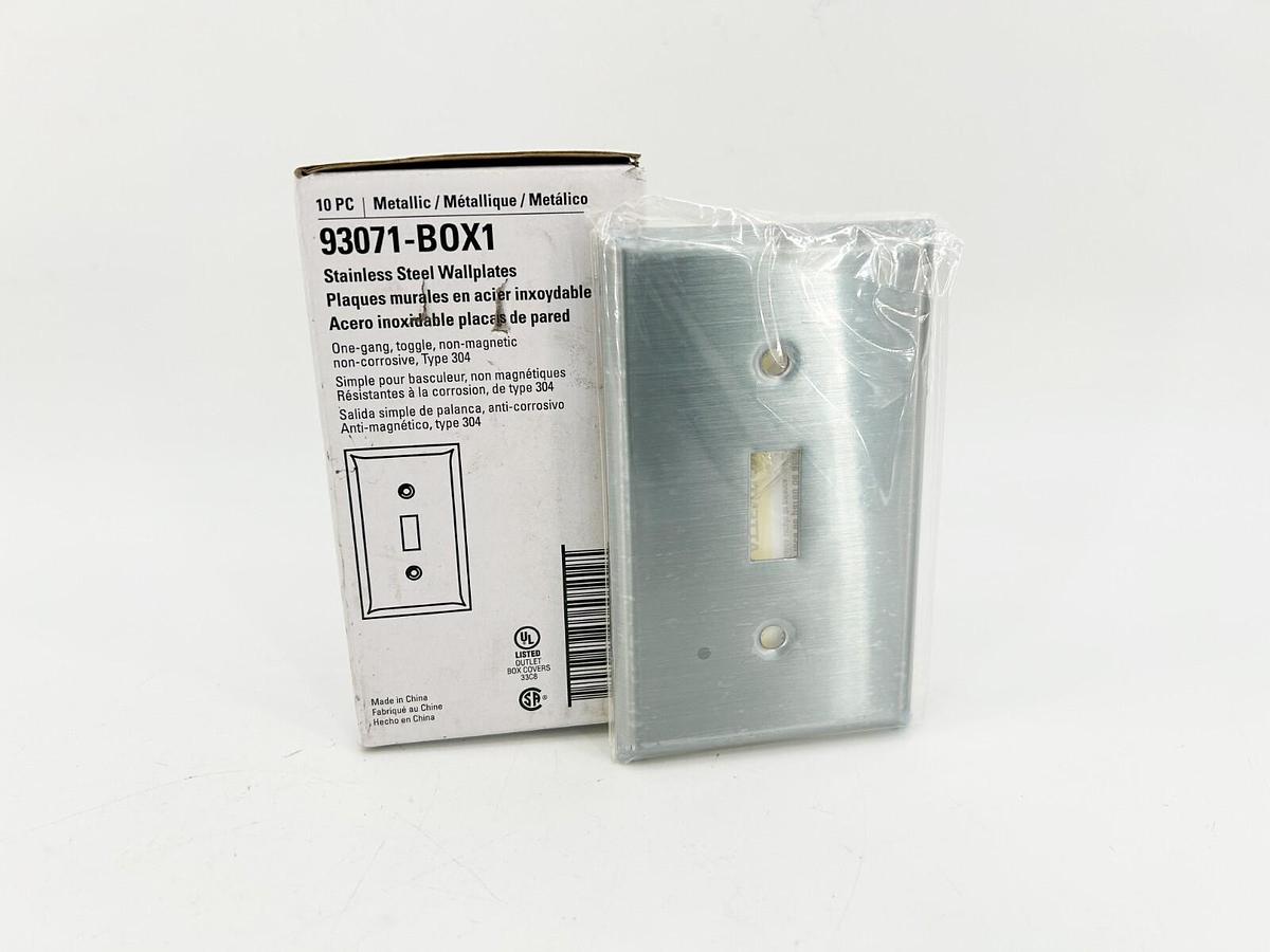 New Eaton 93071-BOX1 Stainless Steel Wallplates Box of 10