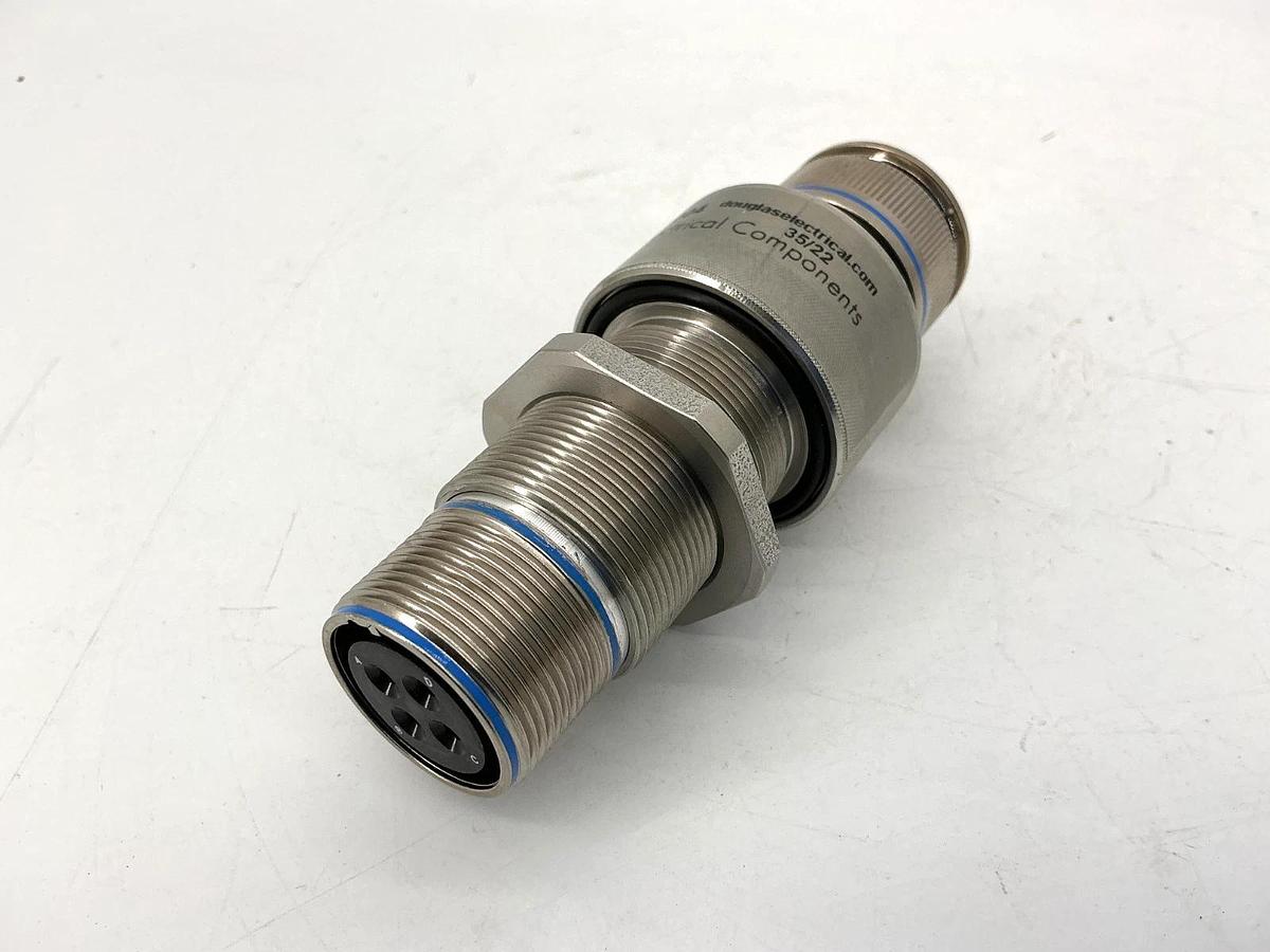 New Douglas Electrical Co SET24004 Hermatic Bulkhead Connector 4-Pin M/F No Box