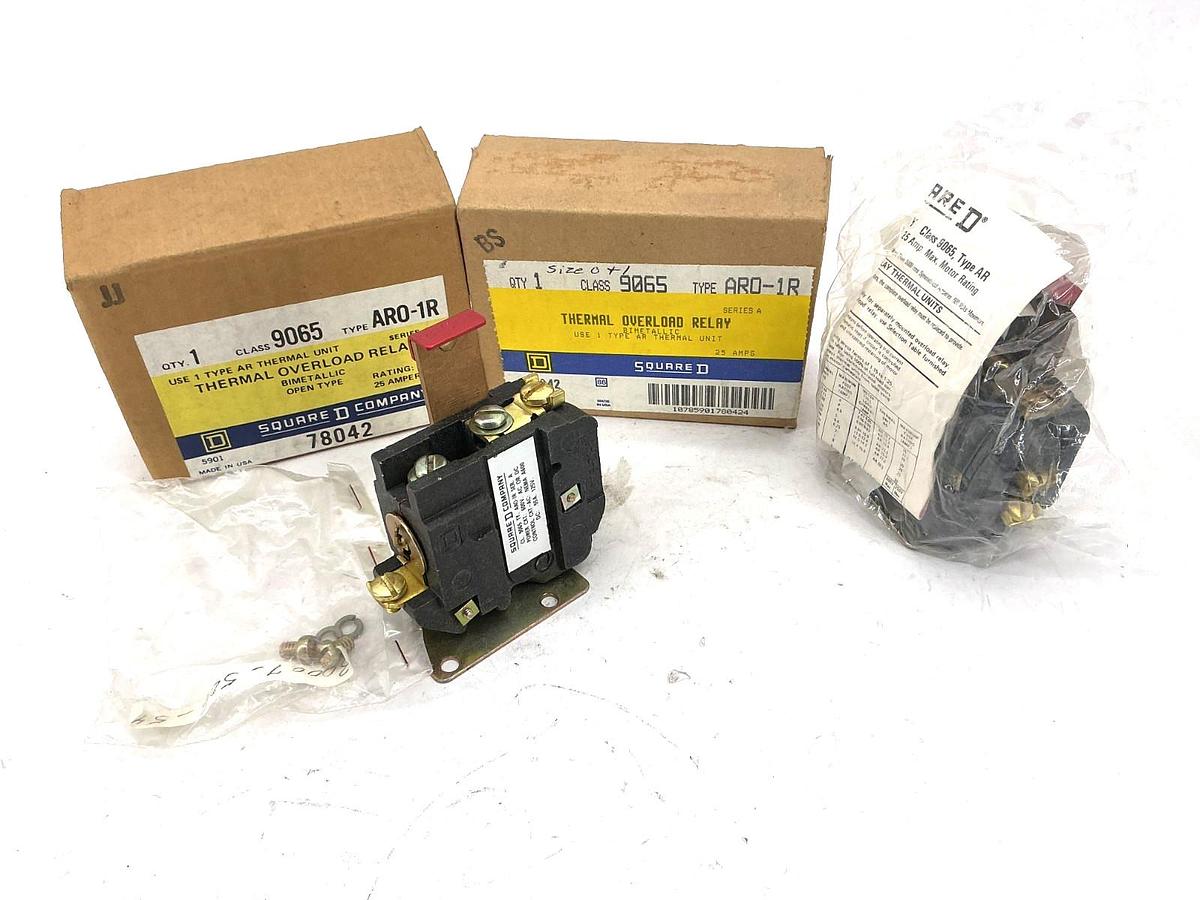 Lot of 2 New Square D 9065ARO-1R Ser A Thermal Overload Relay Bimetallic 25A