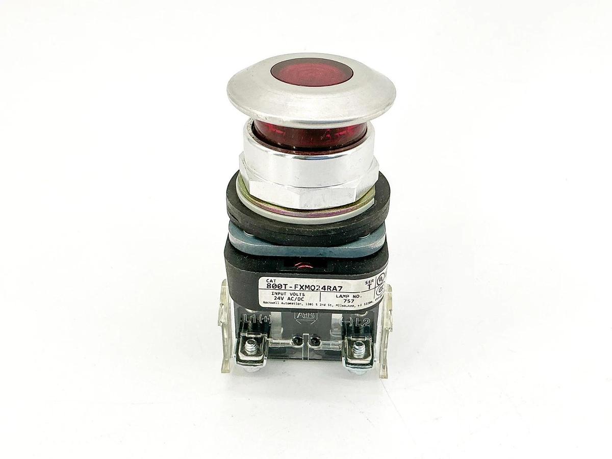 New Allen Bradley 800T-FXMQ24RA7 Push Button 24V Red Illuminated Ser.T -No Box