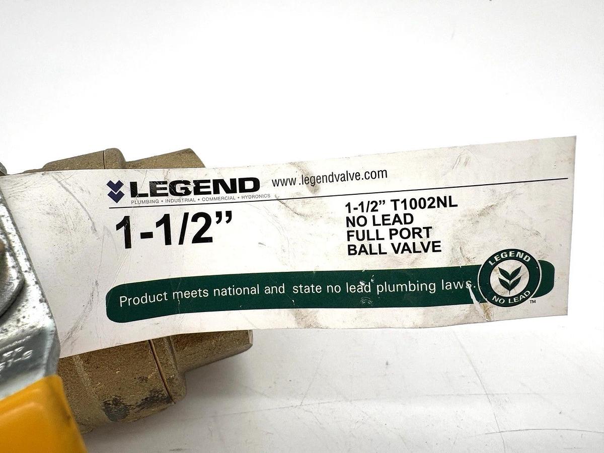 New Legend Model T-1002NL 1-1/2" Ball Valve Full Port Lead-Free 600WOG 101-067NL