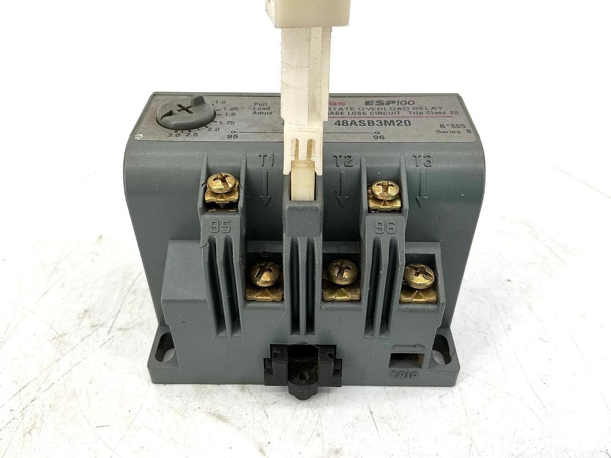 Used Furnas 48ASB3M20 Ser B Overload Relay Solid State 3PH 0.75-3.0FLA 600VAC 50/60HZ