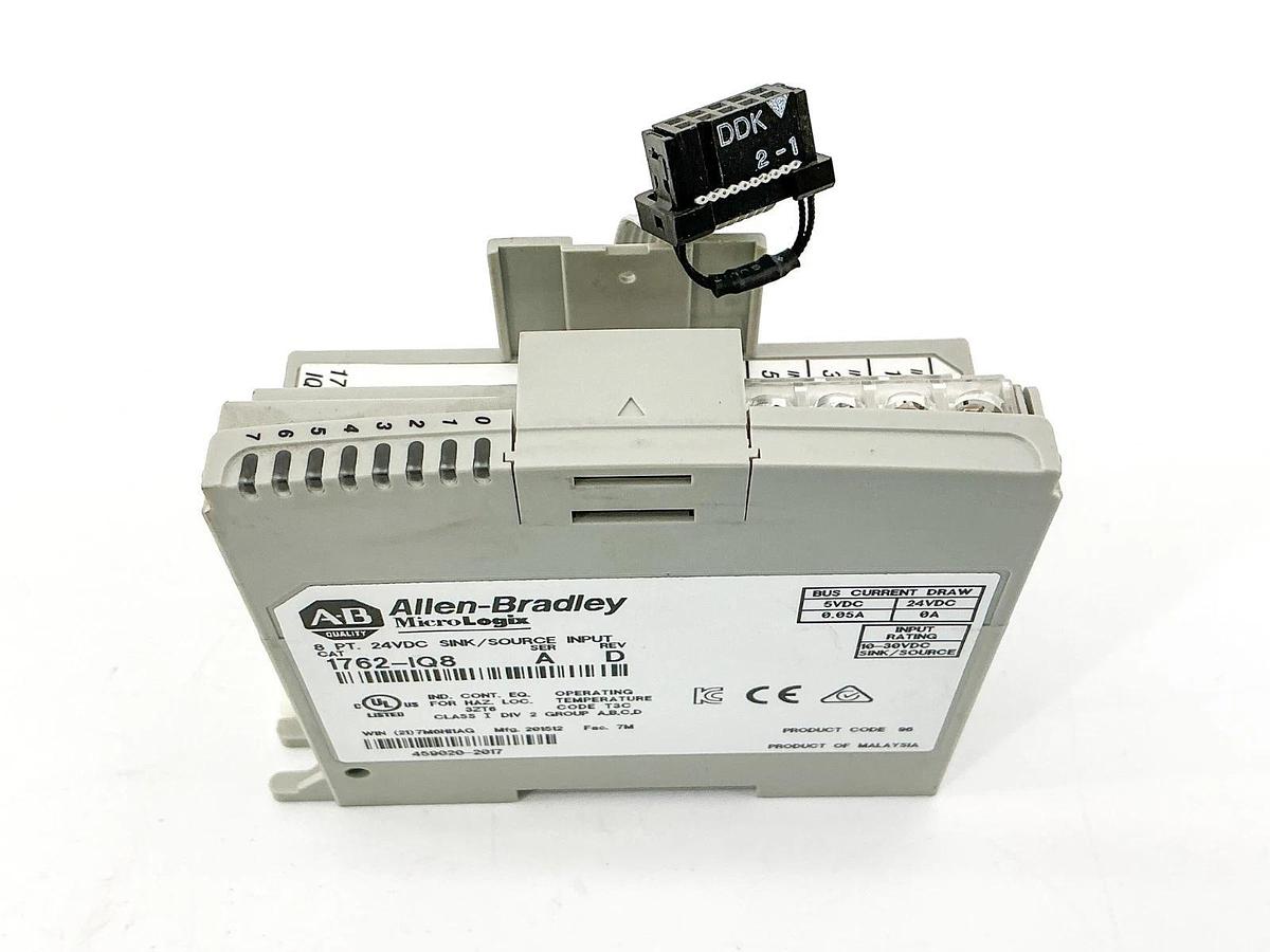 Used Allen Bradley 1762-IQ8 MicroLogix Input Module 8PT 24VDC Ser.A - No Box