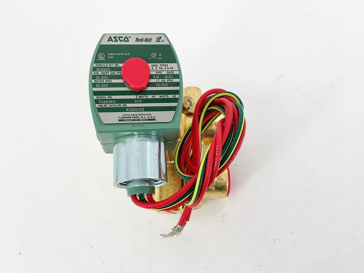 New Asco 8321G002 24VDC Solenoid Valve 200PSI 3/8" Pipe 10.6W