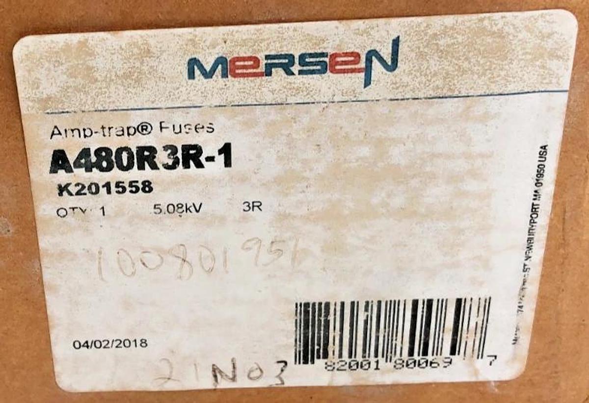 New Mersen A480R3R-1 Medium Voltage Fuse 4800VAC 100A 3R K201558