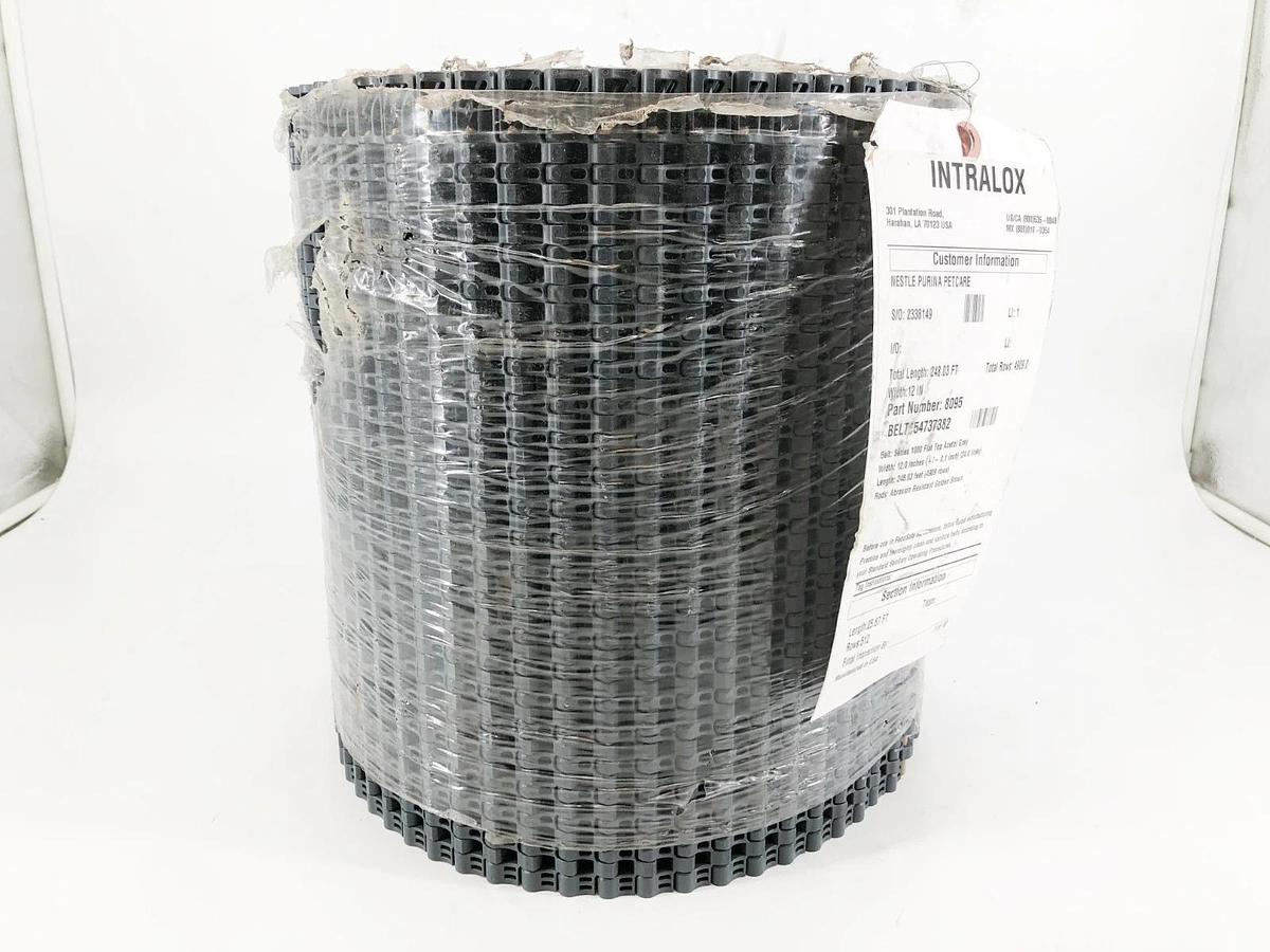 New Intralox 8095 Series 1000 Flat Friction Top Acetal Gray 25.87FT x 12" No Box