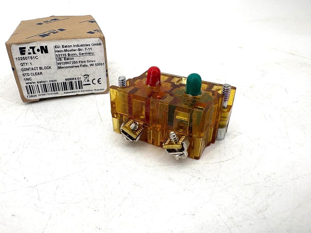 New Eaton 10250T51C Standard Clear Contact Block 1NC