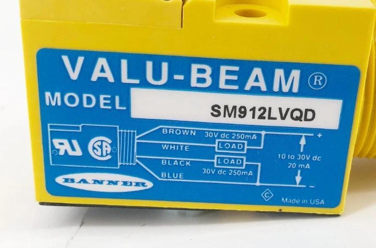 New Banner Engineering SM912LVQD Photoelectric Sensor 10-30VDC 25336