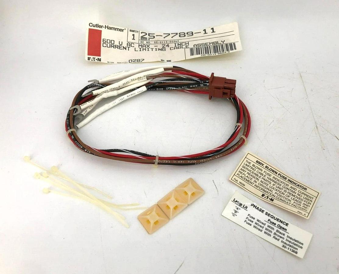 New Cutler-Hammer 25-7789-11 Current Limiting Cable Assembly