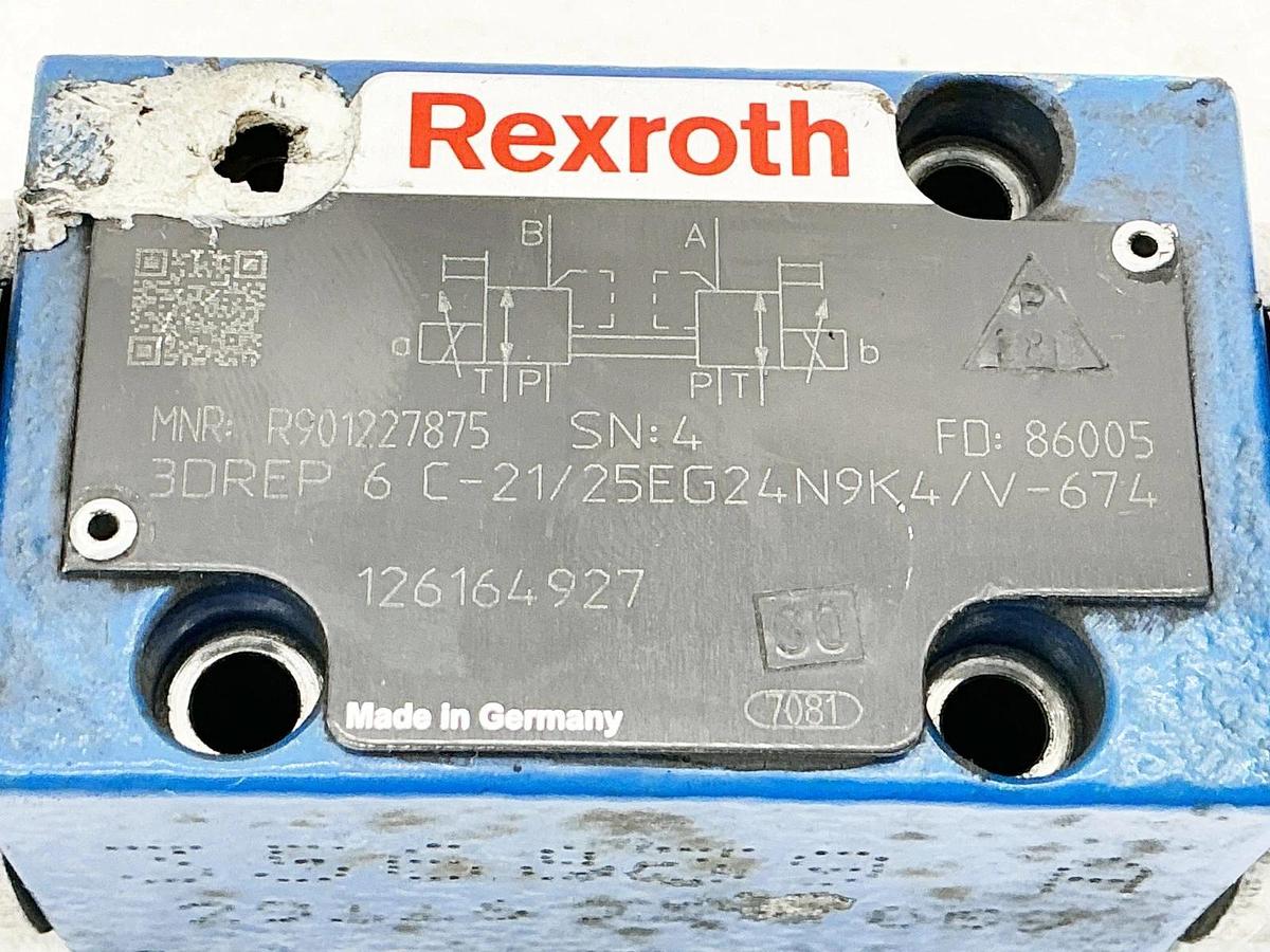Used Rexroth 3DREP-6C-21/25EG24N9K4/V-674 Directional Control Valve R901227875