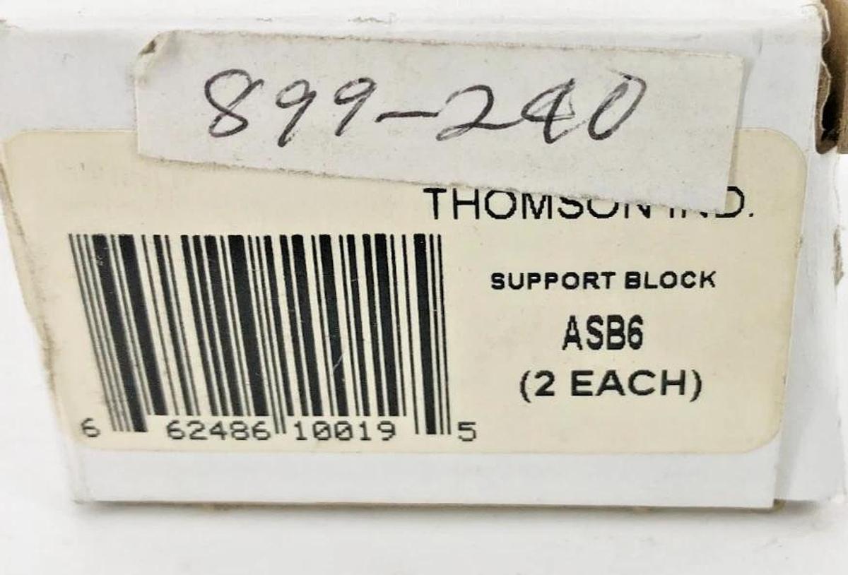Box of 2 New Thomson ASB6 Linear Guide Shaft Blocks .375" Diameter