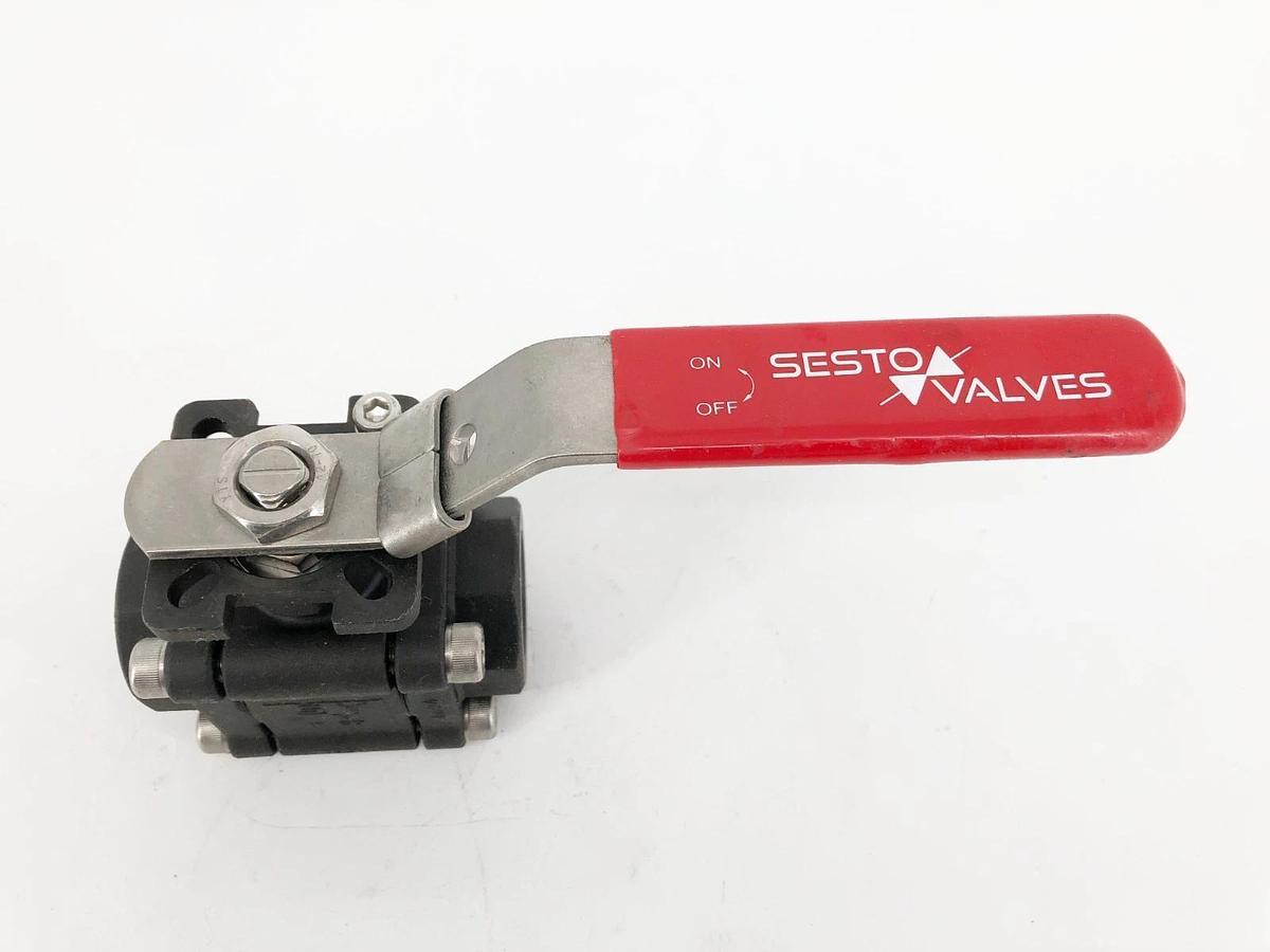 New Sesto Valves M32N-01-C60F-L Ball Valve 1" 2000WOG B16.34 - No Box