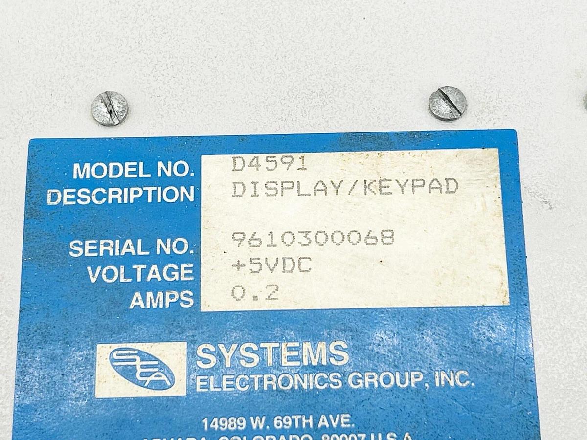 Used Sea Systems D4591 Display and Keypad 5VDC 0.2A