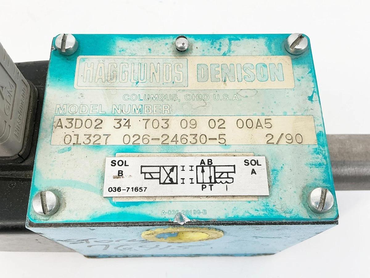 Used Denison A3D02 34 703 09 02 00A5 01327 026-24630-5 Valve 036-71657