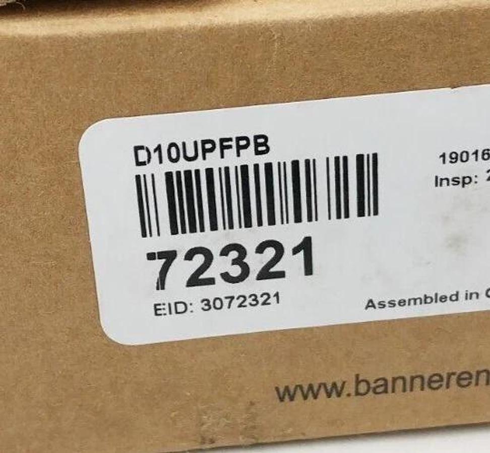 New Banner Engineering D10UPFPB Fiber Optical Sensor 15-24VDC 2m Cable 72321