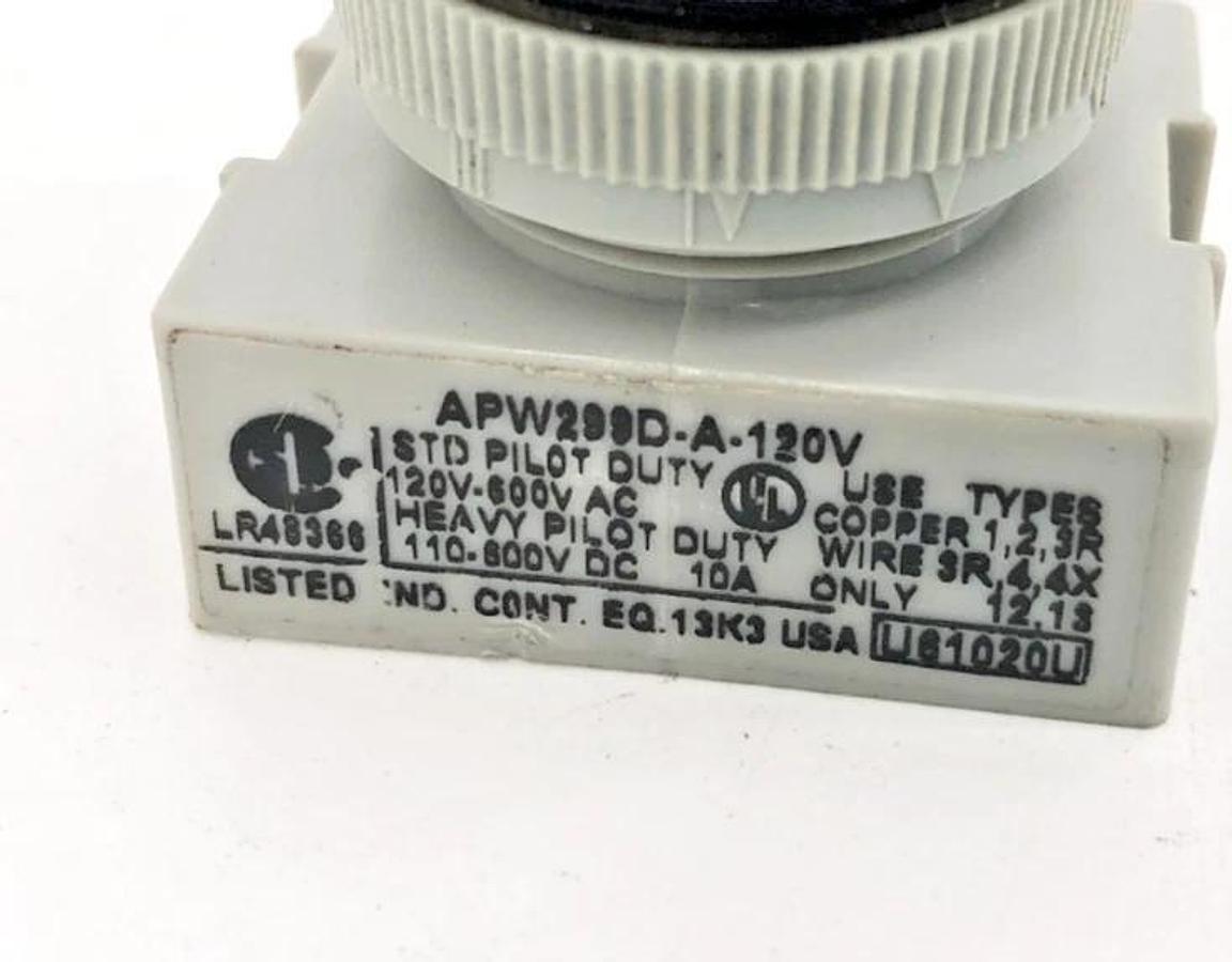 Used Lot of 2 Idec APW299D-A-120V Amber Pilot Lights 24V