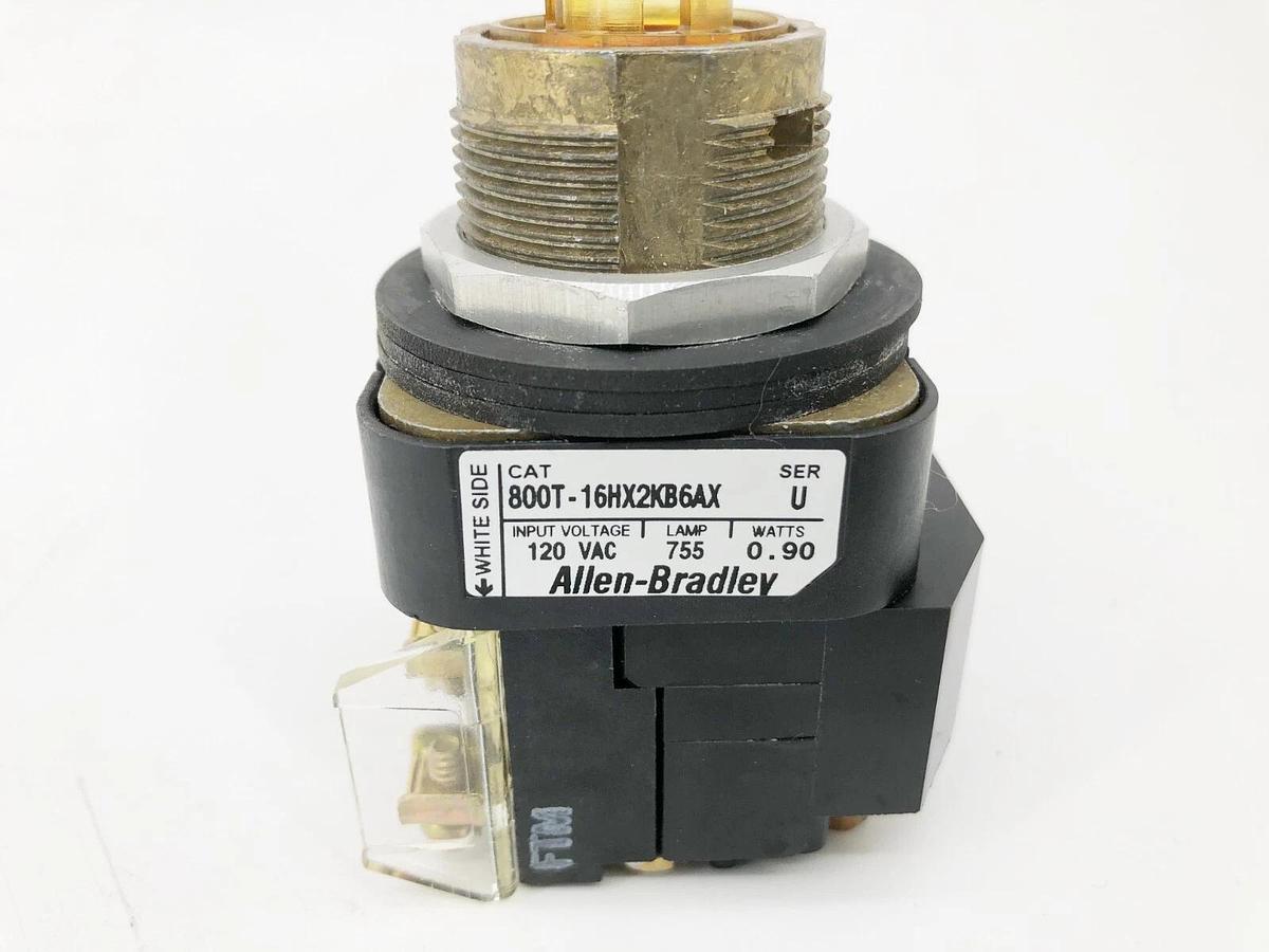 New Allen-Bradley 800T-16HX2KB6AX Ser. U Illuminated Selector Switch 2-Pos 120V