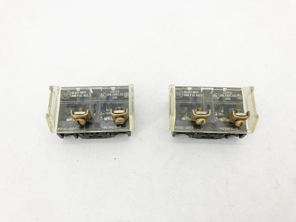 Lot of 2 New Allen Bradley 800T-XD3 Ser. C Contact Blocks 1-NO 600VAC