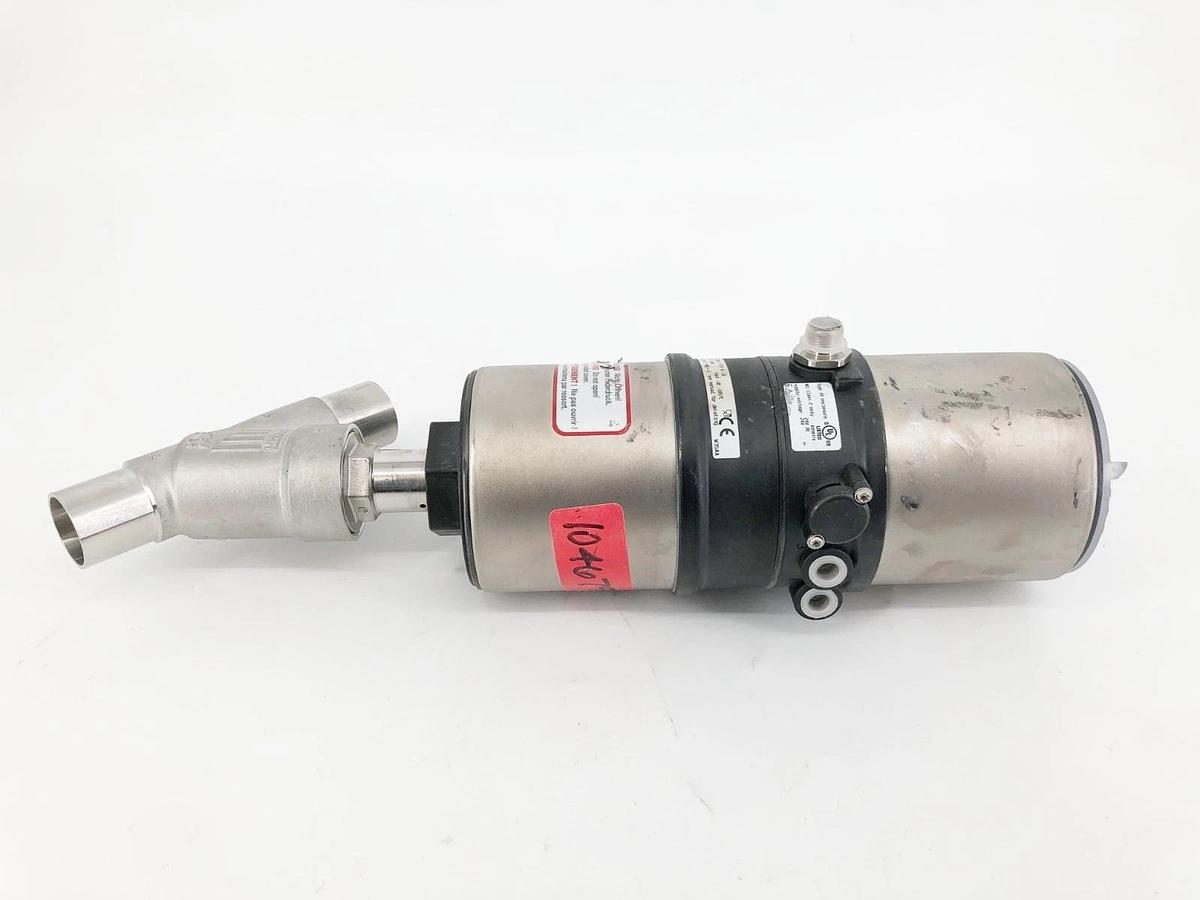Used Burkert 2100A-PTFE-Kv18 Valve w/ 8691-E3-..-0PU02 Single Act Pilot 00186622