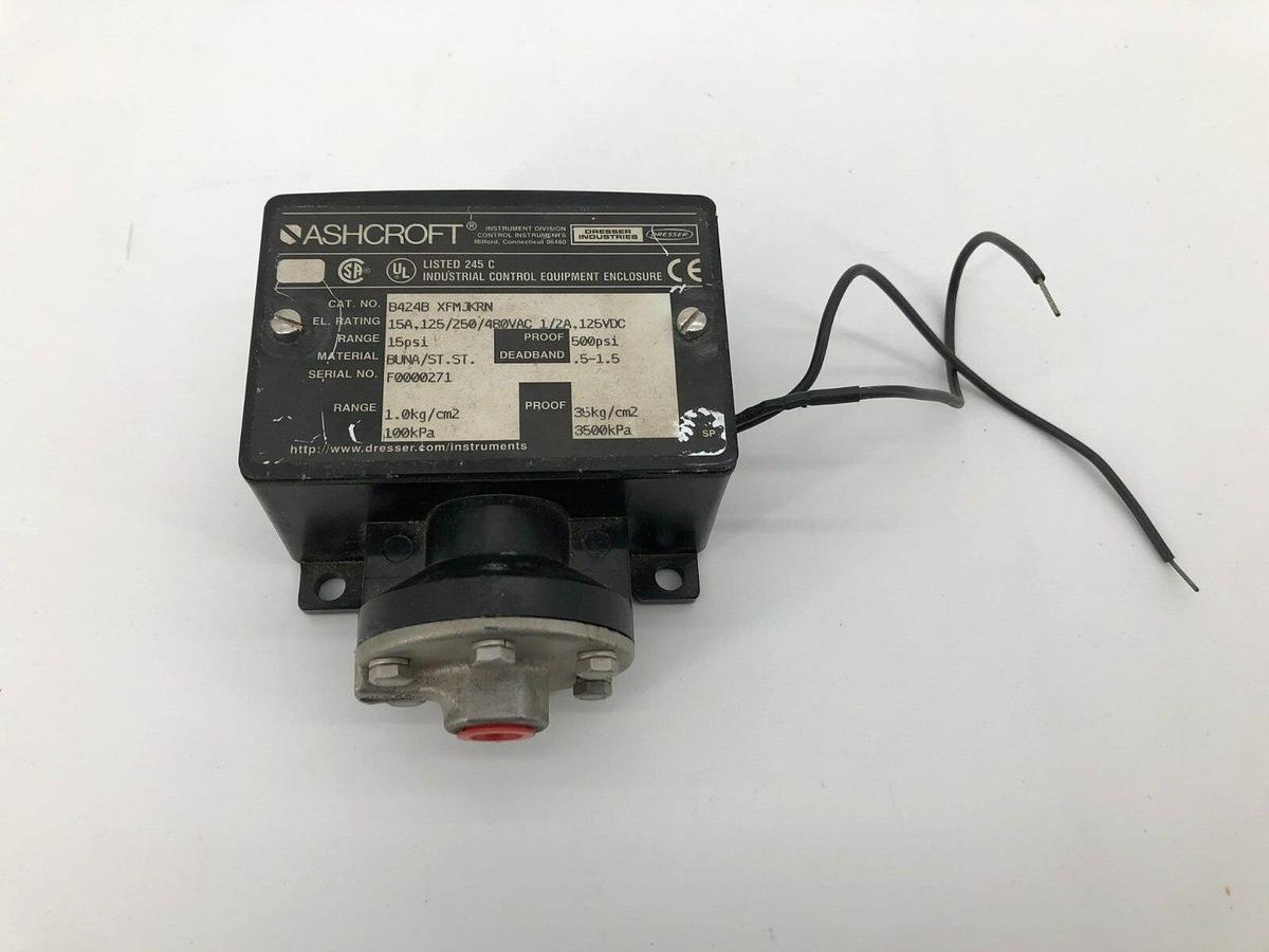 Used New Ashcroft B424B XFMJKRN Pressure Switch 15A 125/250/480 VAC